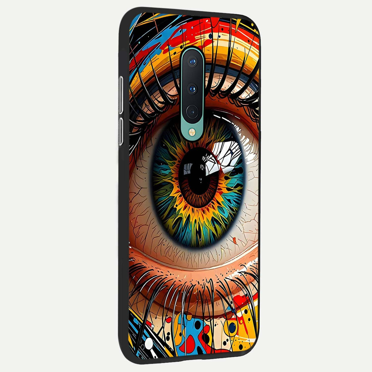  Colorful Eye back cover For OnePlus 8 slim fit glass case with vibrant aesthetic design