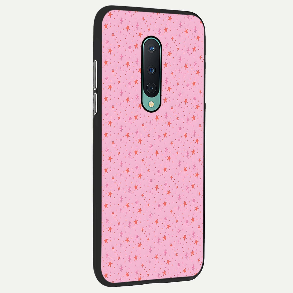  Cosmic Pink Sparkle back cover For OnePlus 8 slim fit glass case with vibrant aesthetic design