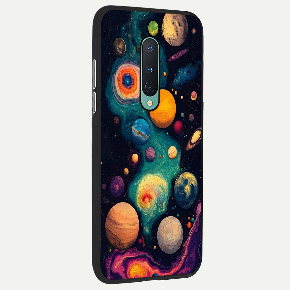  Cosmic Planet Journey back cover For OnePlus 8 slim fit glass case with vibrant aesthetic design