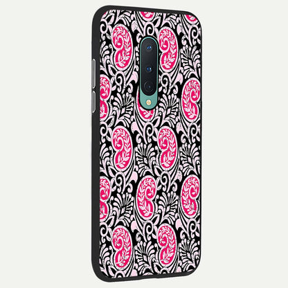  Crimson Paisley Charm back cover For OnePlus 8 slim fit glass case with vibrant aesthetic design