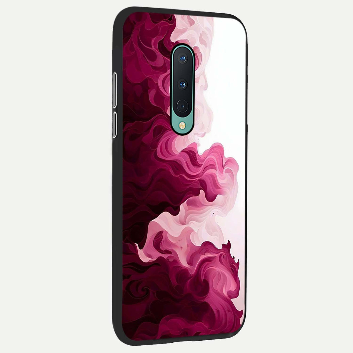  Crimson Wave Flow back cover For OnePlus 8 slim fit glass case with vibrant aesthetic design