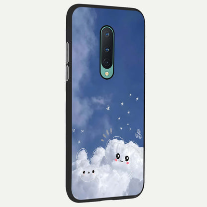  Cute Blossom Cloud back cover For OnePlus 8 slim fit glass case with vibrant aesthetic design
