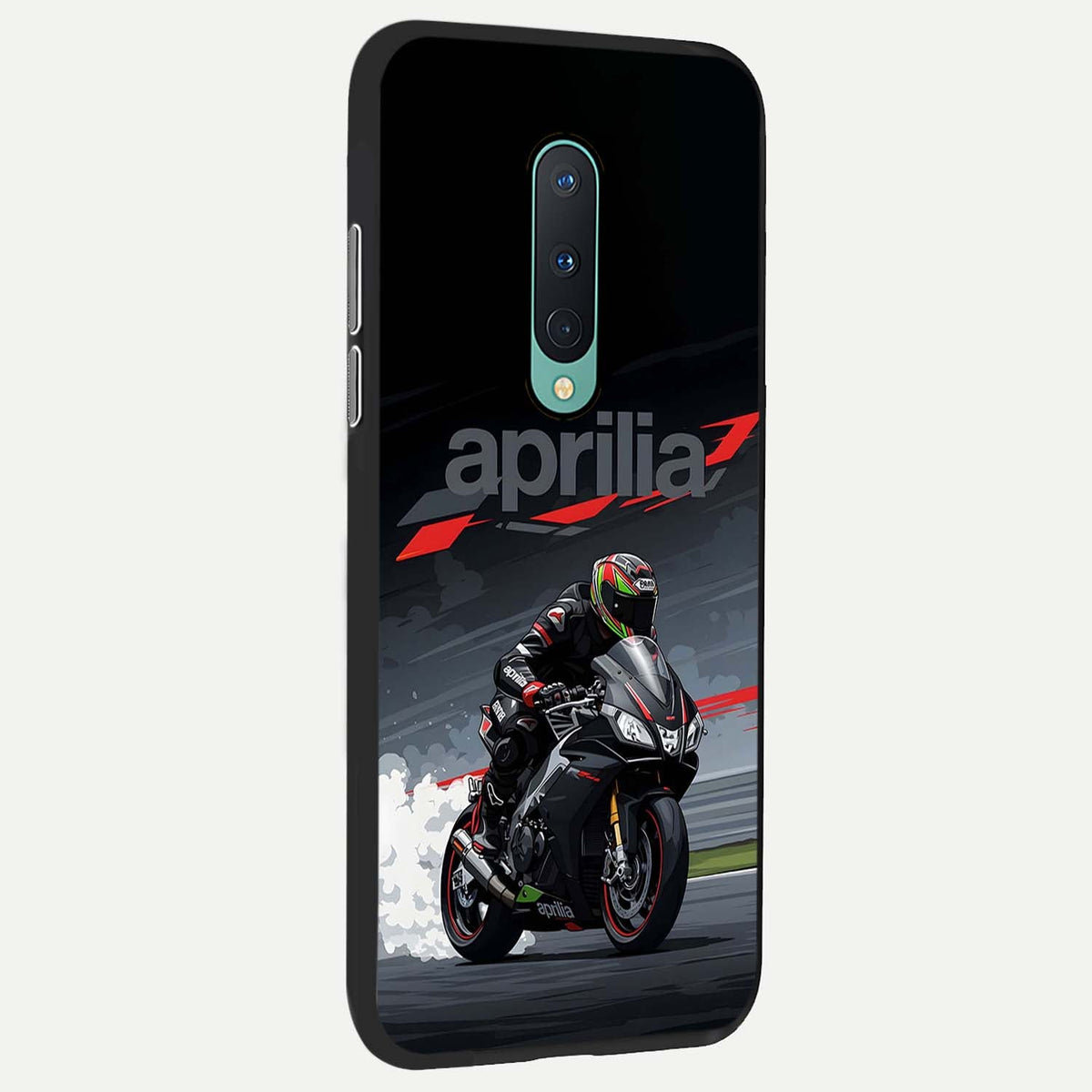  Dark Aprilla back cover For OnePlus 8 slim fit glass case with vibrant aesthetic design
