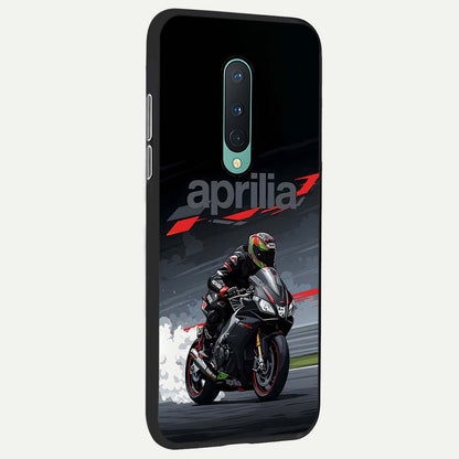 Dark Aprilla back cover For OnePlus 8 slim fit glass case with vibrant aesthetic design