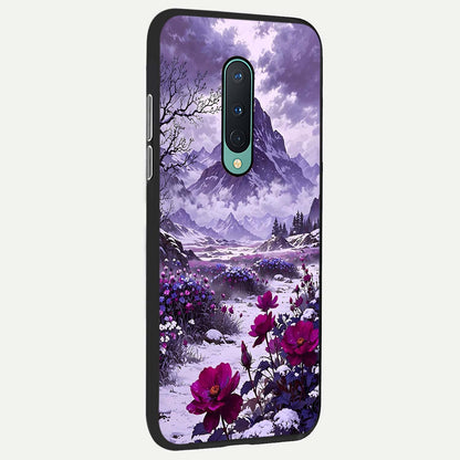  Flower Mountain View back cover For OnePlus 8 slim fit glass case with vibrant aesthetic design