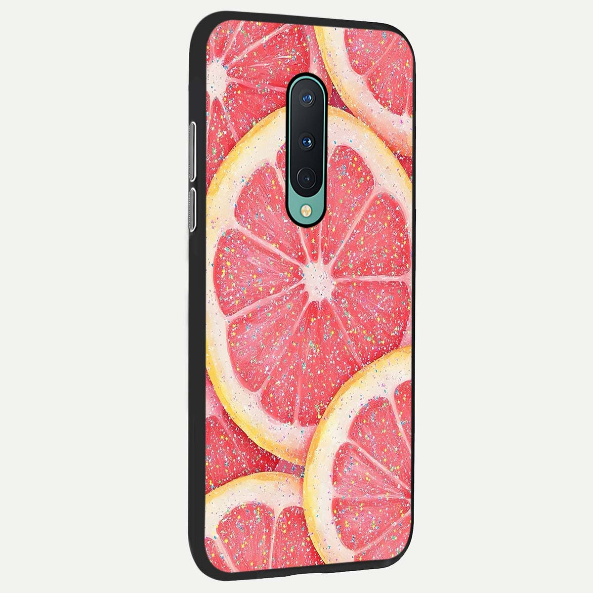  Glitter Grapefruit back cover For OnePlus 8 slim fit glass case with vibrant aesthetic design