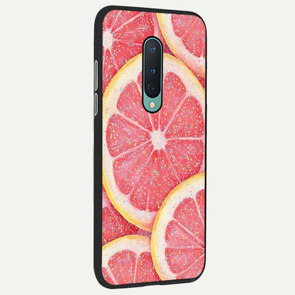  Glitter Grapefruit back cover For OnePlus 8 slim fit glass case with vibrant aesthetic design