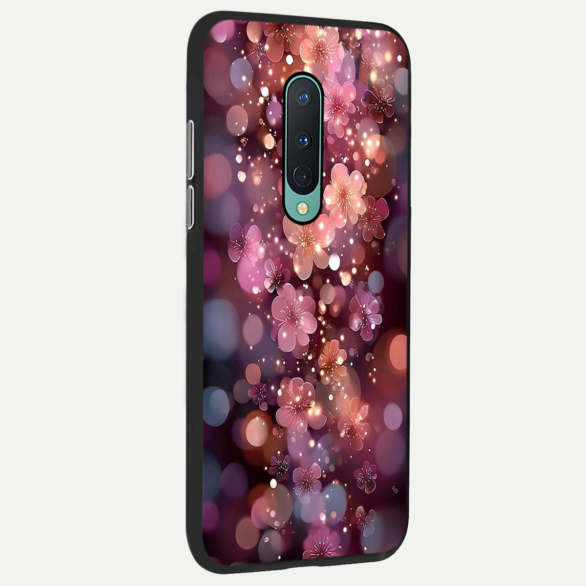  Glowing Petal Bliss back cover For OnePlus 8 slim fit glass case with vibrant aesthetic design