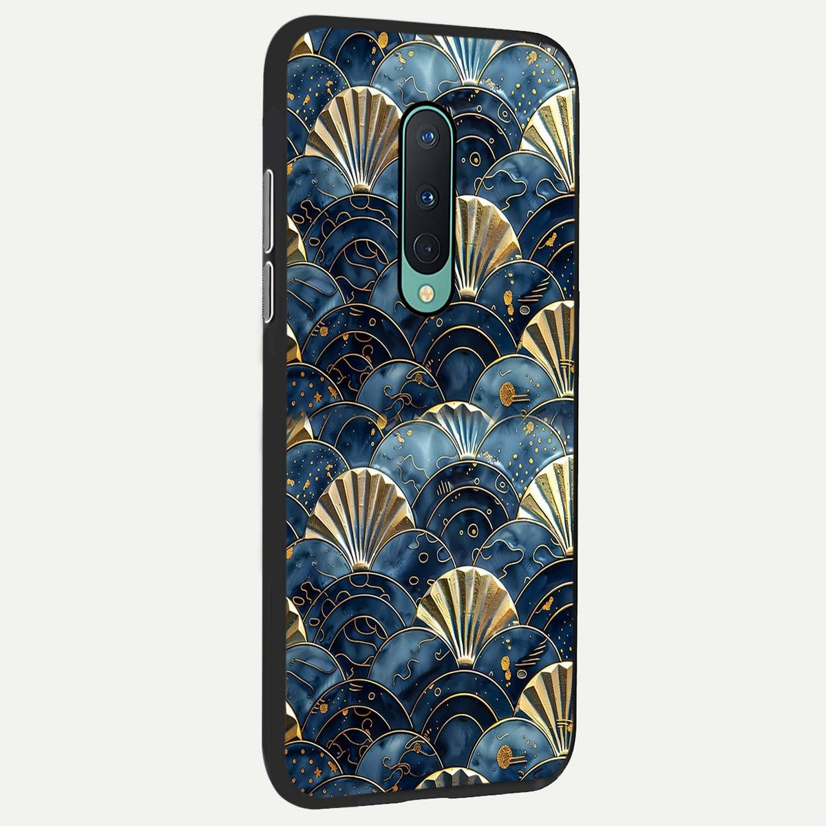  Golden Wave Luxe back cover For OnePlus 8 slim fit glass case with vibrant aesthetic design