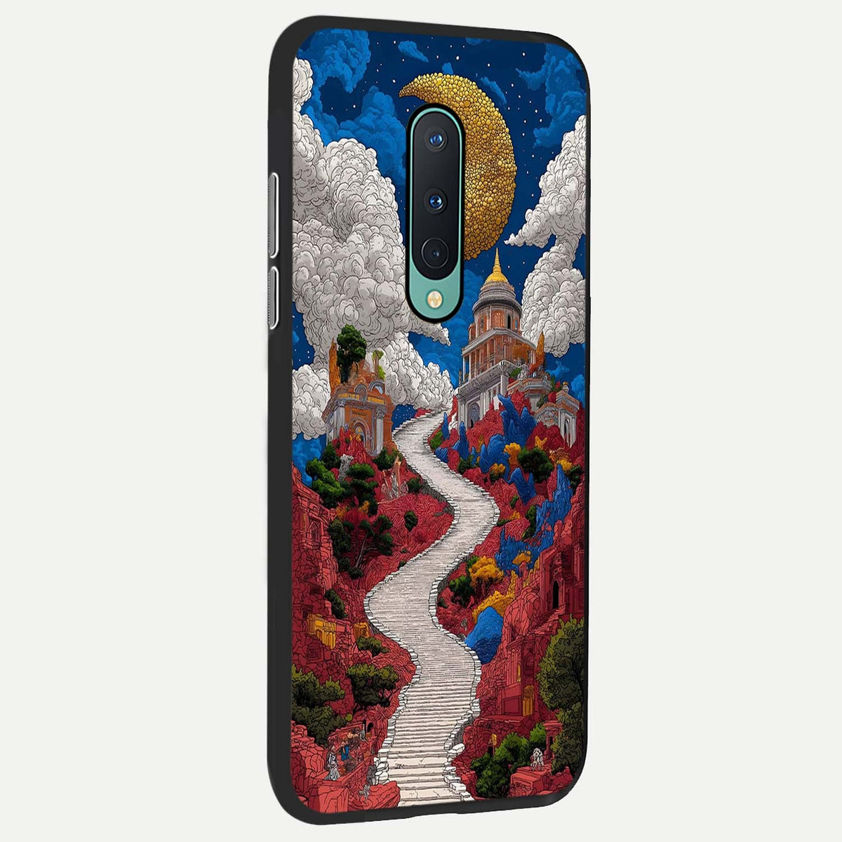  Heavenly Moon Path back cover For OnePlus 8 slim fit glass case with vibrant aesthetic design