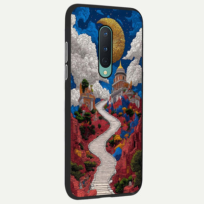  Heavenly Moon Path back cover For OnePlus 8 slim fit glass case with vibrant aesthetic design