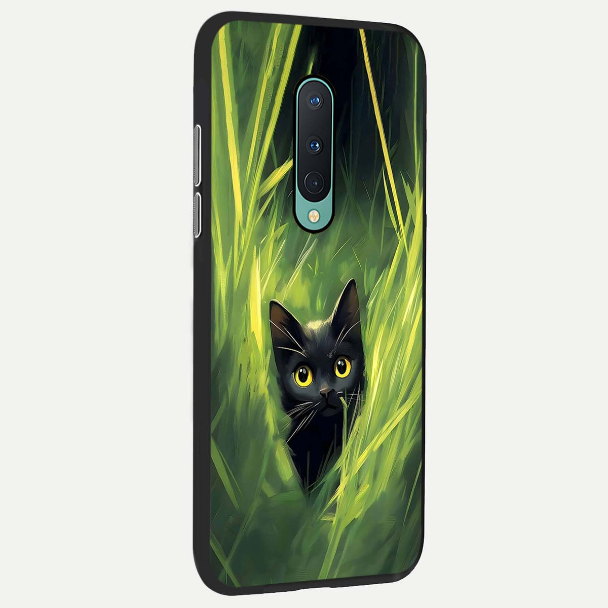  Hidden Cat Whisper back cover For OnePlus 8 slim fit glass case with vibrant aesthetic design