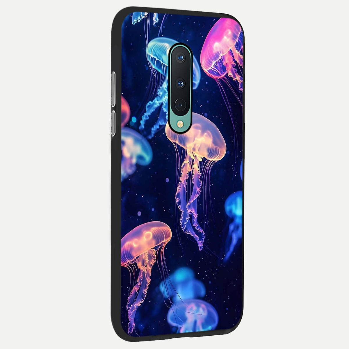  Jellyfish Pattern back cover For OnePlus 8 slim fit glass case with vibrant aesthetic design