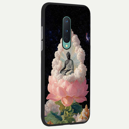  Lotus Divine Peace back cover For OnePlus 8 slim fit glass case with vibrant aesthetic design
