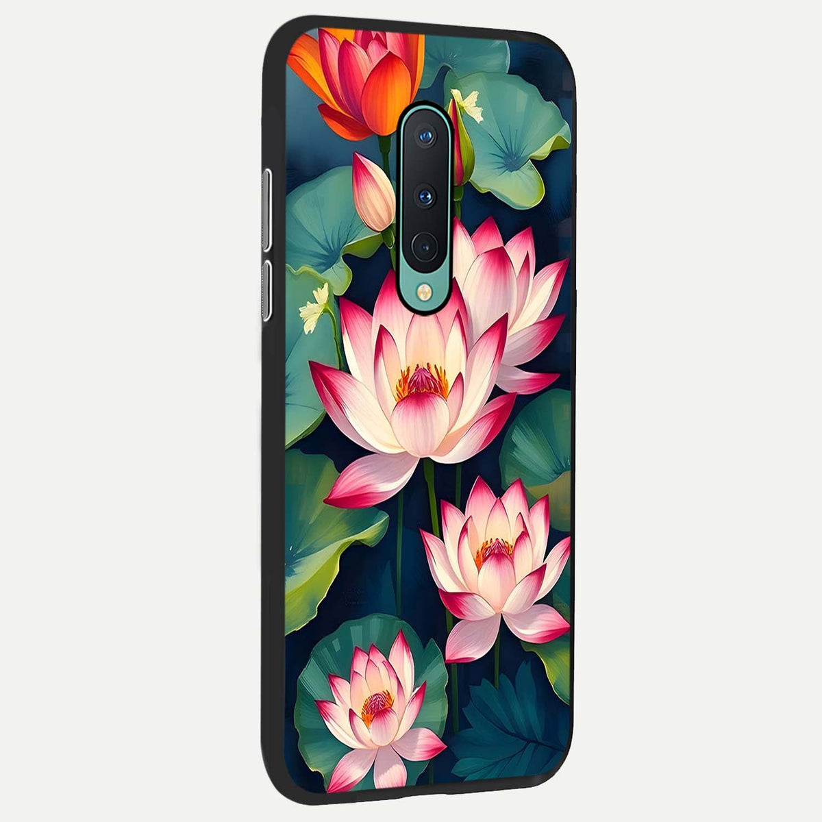  Lotus Dream Serenity back cover For OnePlus 8 slim fit glass case with vibrant aesthetic design