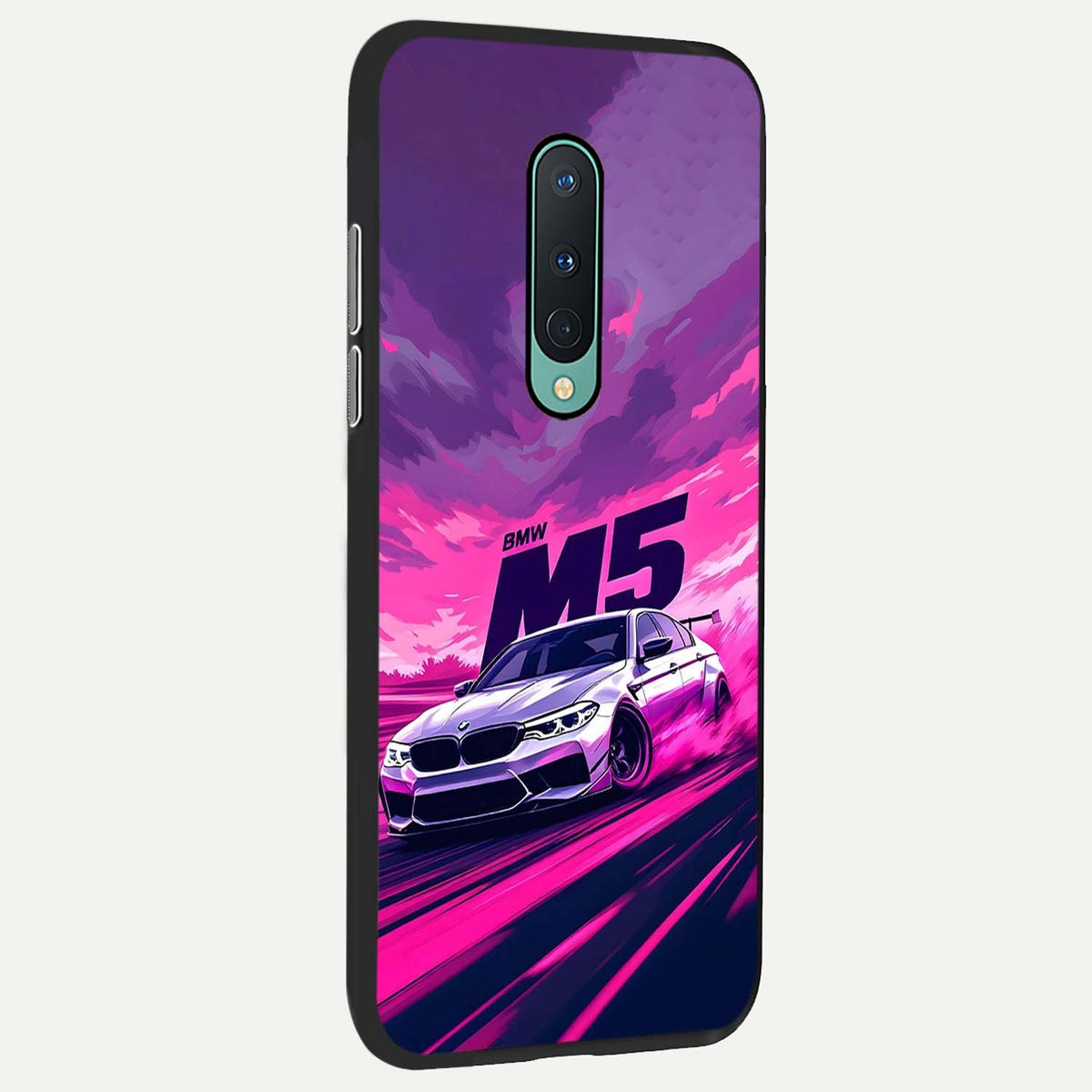  MS Neon Car back cover For OnePlus 8 slim fit glass case with vibrant aesthetic design