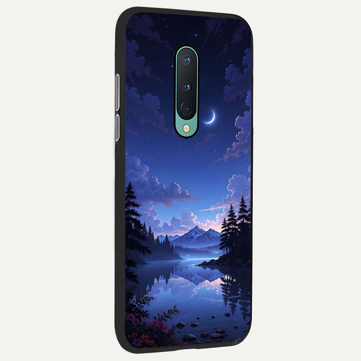  Midnight Lake Peace back cover For OnePlus 8 slim fit glass case with vibrant aesthetic design