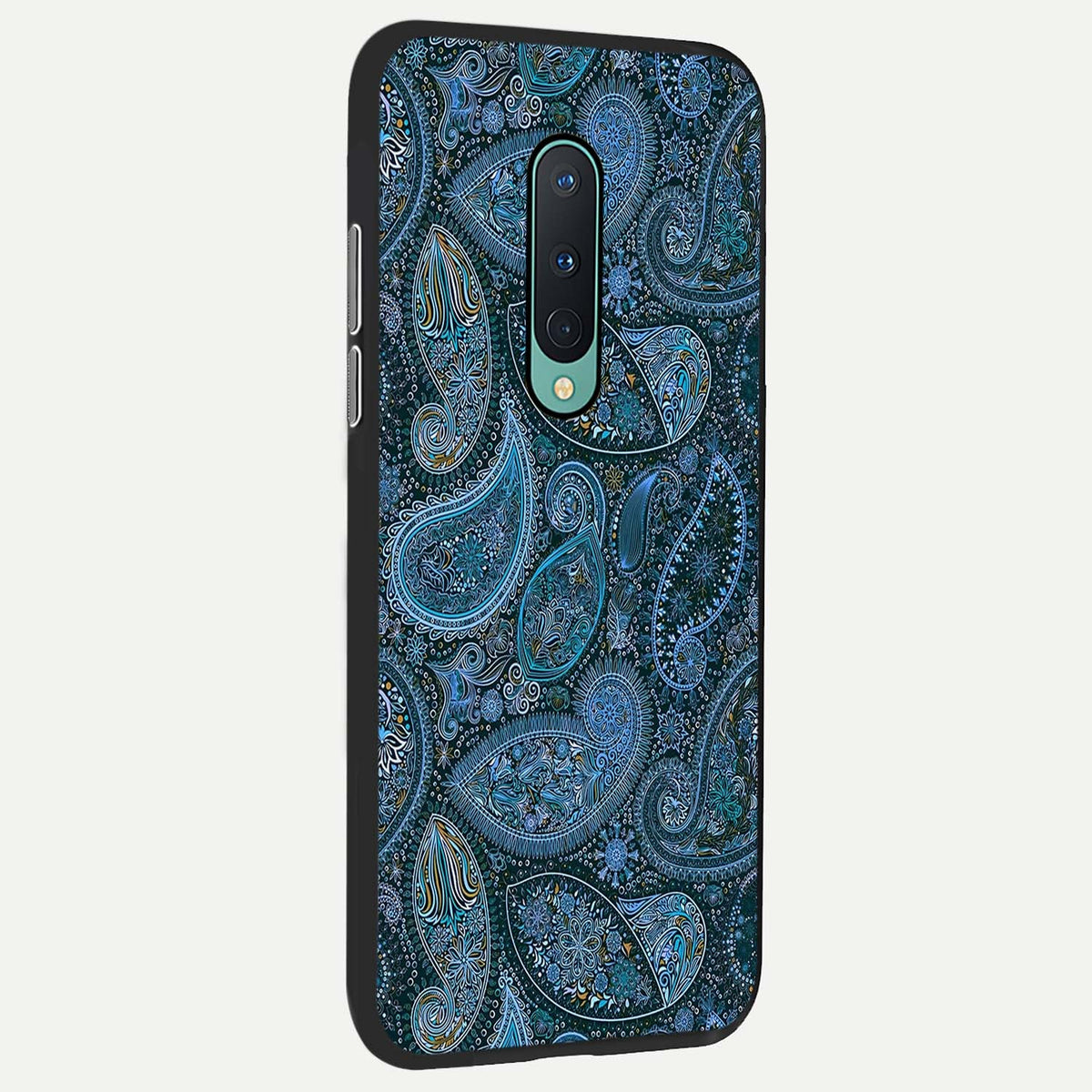  Midnight Paisley Glow back cover For OnePlus 8 slim fit glass case with vibrant aesthetic design