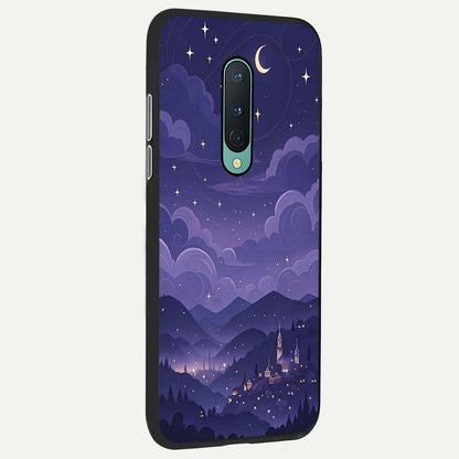  Minimal Night View back cover For OnePlus 8 slim fit glass case with vibrant aesthetic design