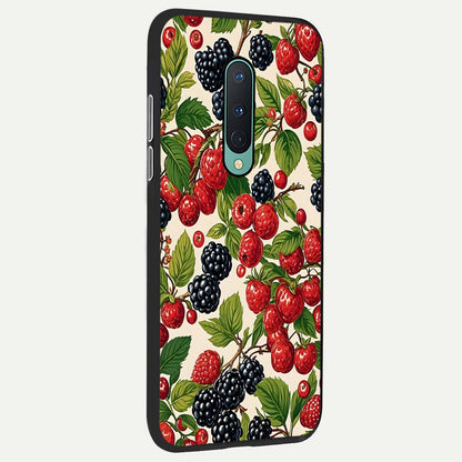  Mixed Berry Collage back cover For OnePlus 8 slim fit glass case with vibrant aesthetic design