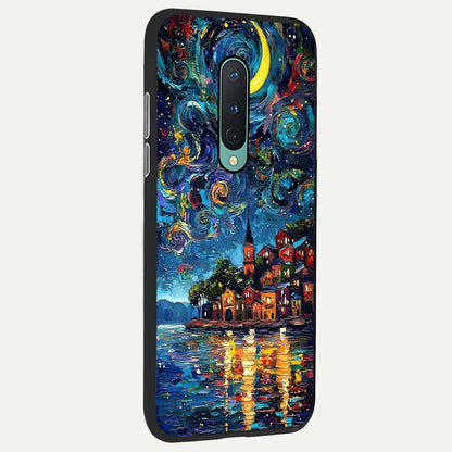  Moonlight Harbor Glow back cover For OnePlus 8 slim fit glass case with vibrant aesthetic design