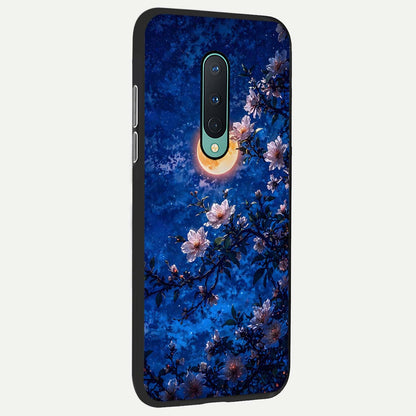  Moonlit Blossoms Night back cover For OnePlus 8 slim fit glass case with vibrant aesthetic design
