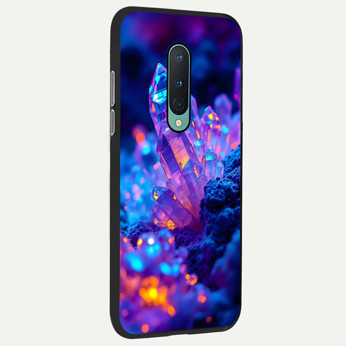 Neon Aura Shards back cover For OnePlus 8 slim fit glass case with vibrant aesthetic design