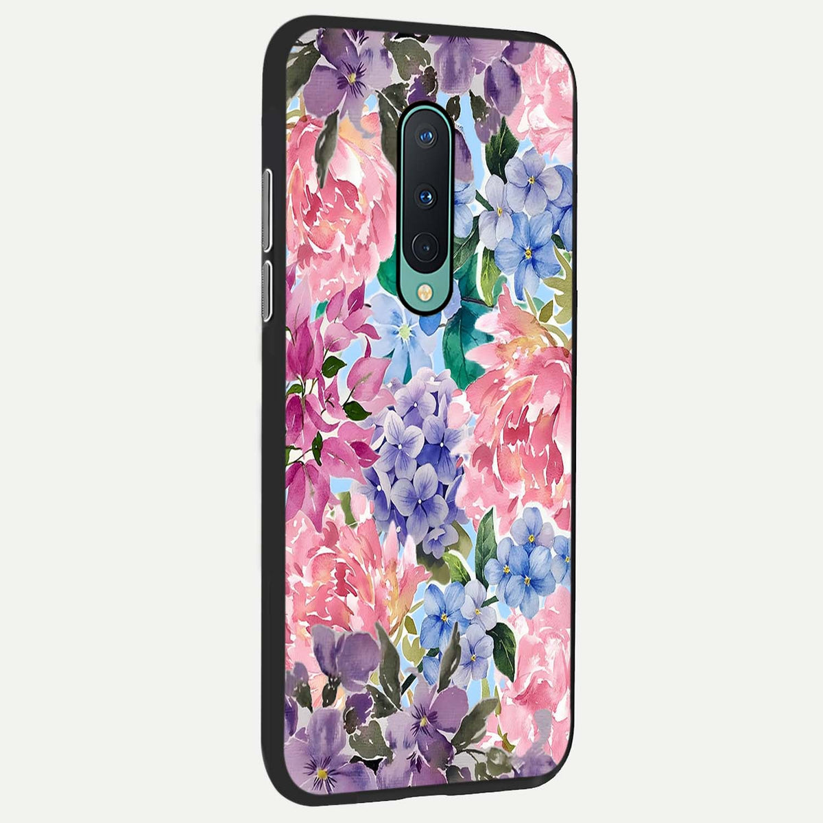  Pastel Floral Mix back cover For OnePlus 8 slim fit glass case with vibrant aesthetic design