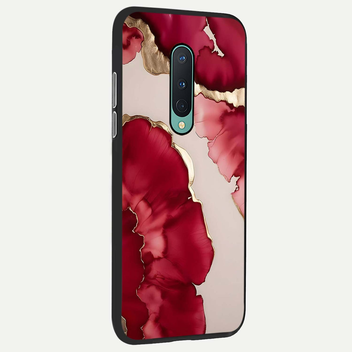  Pink And White Marble back cover For OnePlus 8 slim fit glass case with vibrant aesthetic design