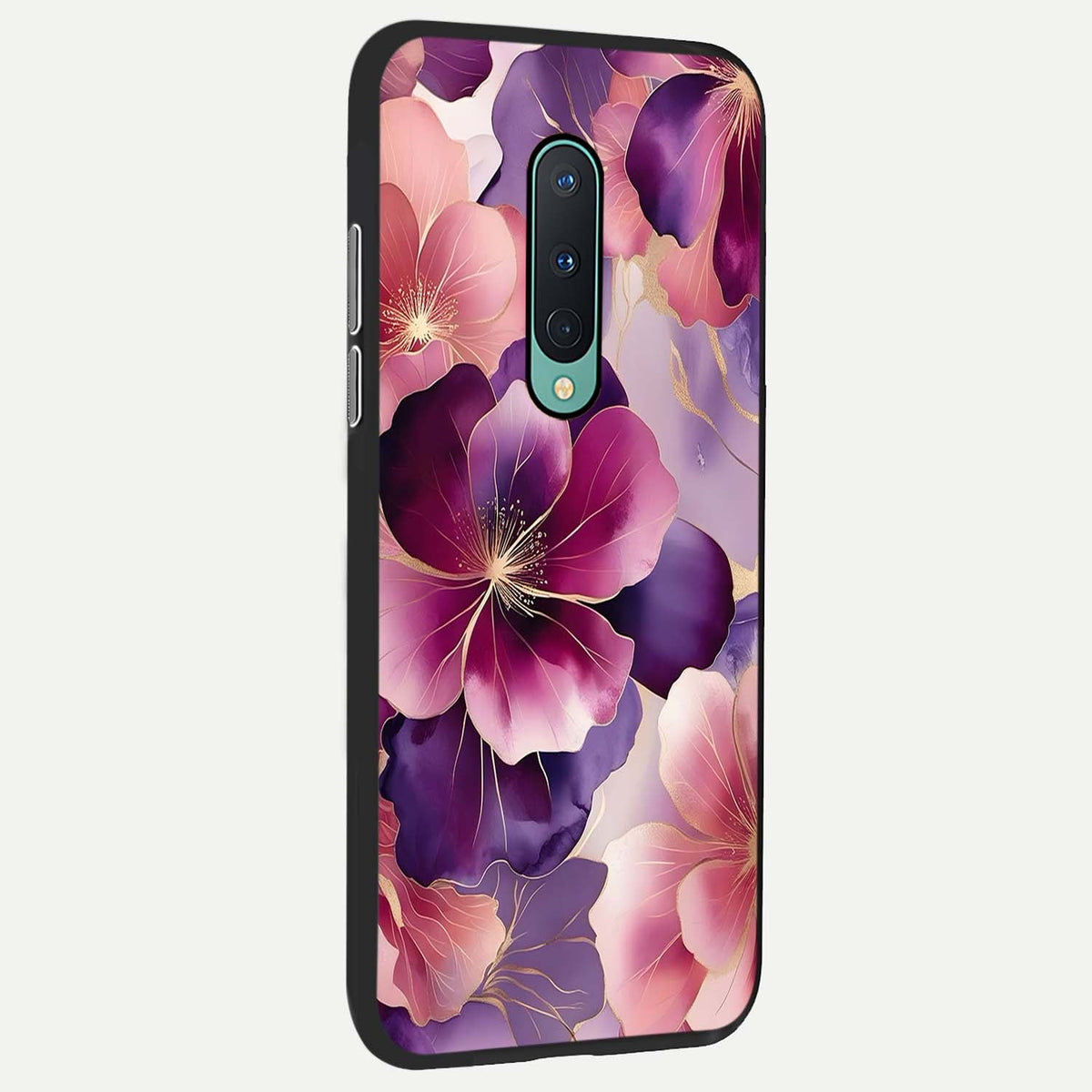  Pink Bouquet Florals back cover For OnePlus 8 slim fit glass case with vibrant aesthetic design