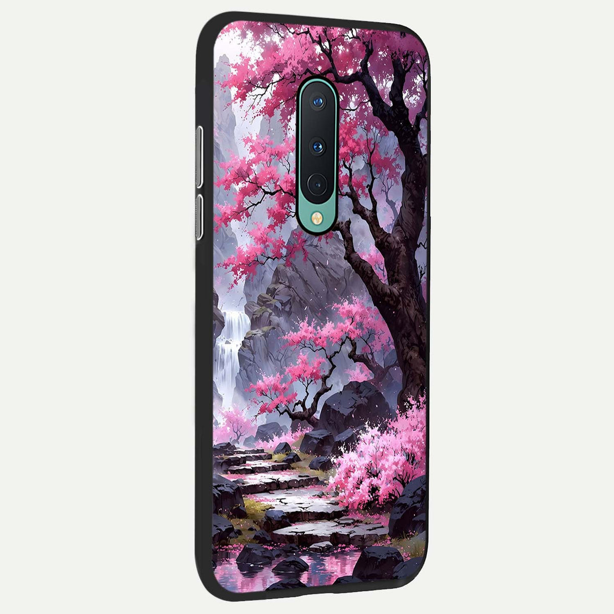  Pink Sunflower Glow back cover For OnePlus 8 slim fit glass case with vibrant aesthetic design