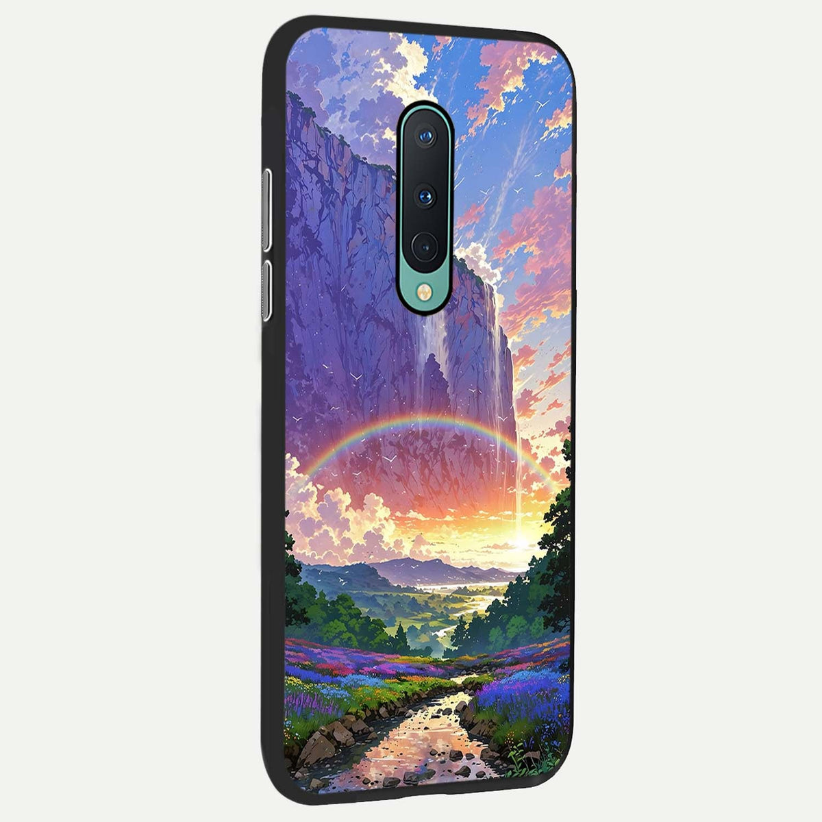  Rainbow Valley Dream back cover For OnePlus 8 slim fit glass case with vibrant aesthetic design