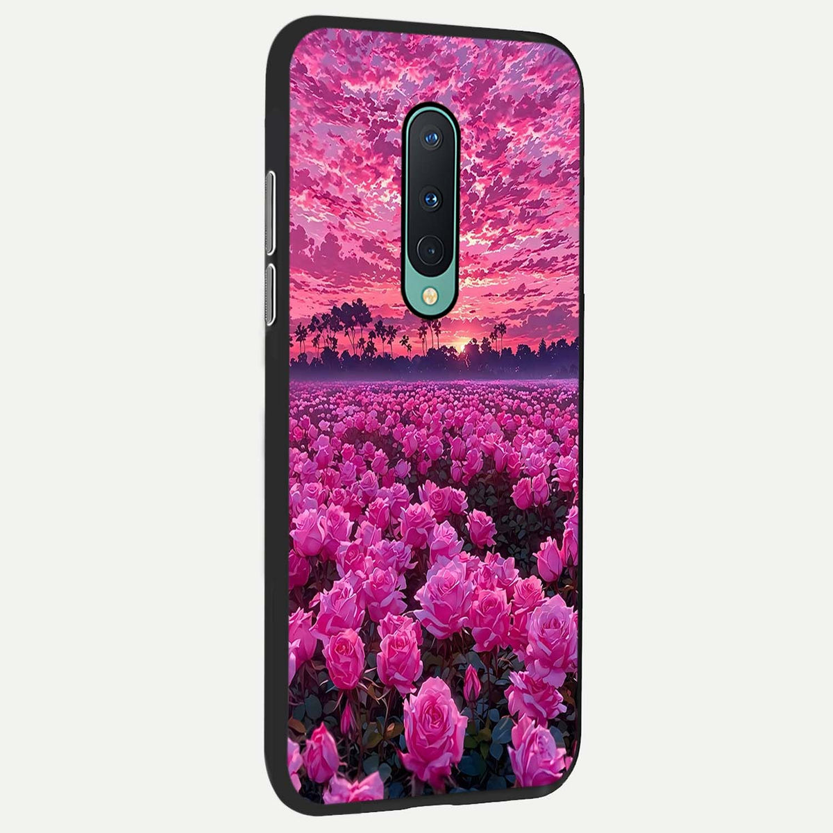  Rose Sunset Valley back cover For OnePlus 8 slim fit glass case with vibrant aesthetic design