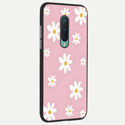  Soft Daisy Bliss back cover For OnePlus 8 slim fit glass case with vibrant aesthetic design
