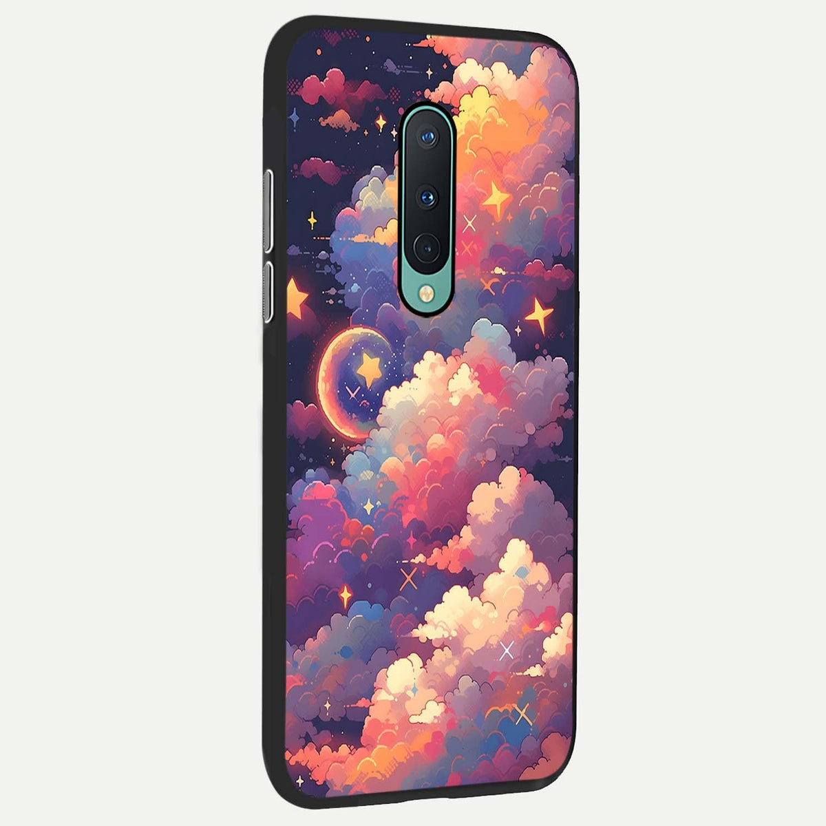  Starlit Dream Clouds back cover For OnePlus 8 slim fit glass case with vibrant aesthetic design
