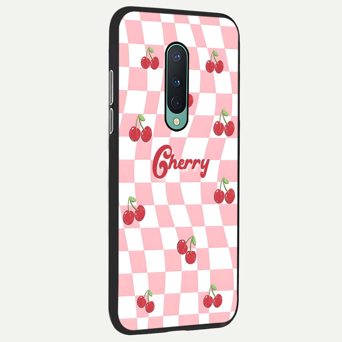  Sweet Cherry Vibes back cover For OnePlus 8 slim fit glass case with vibrant aesthetic design
