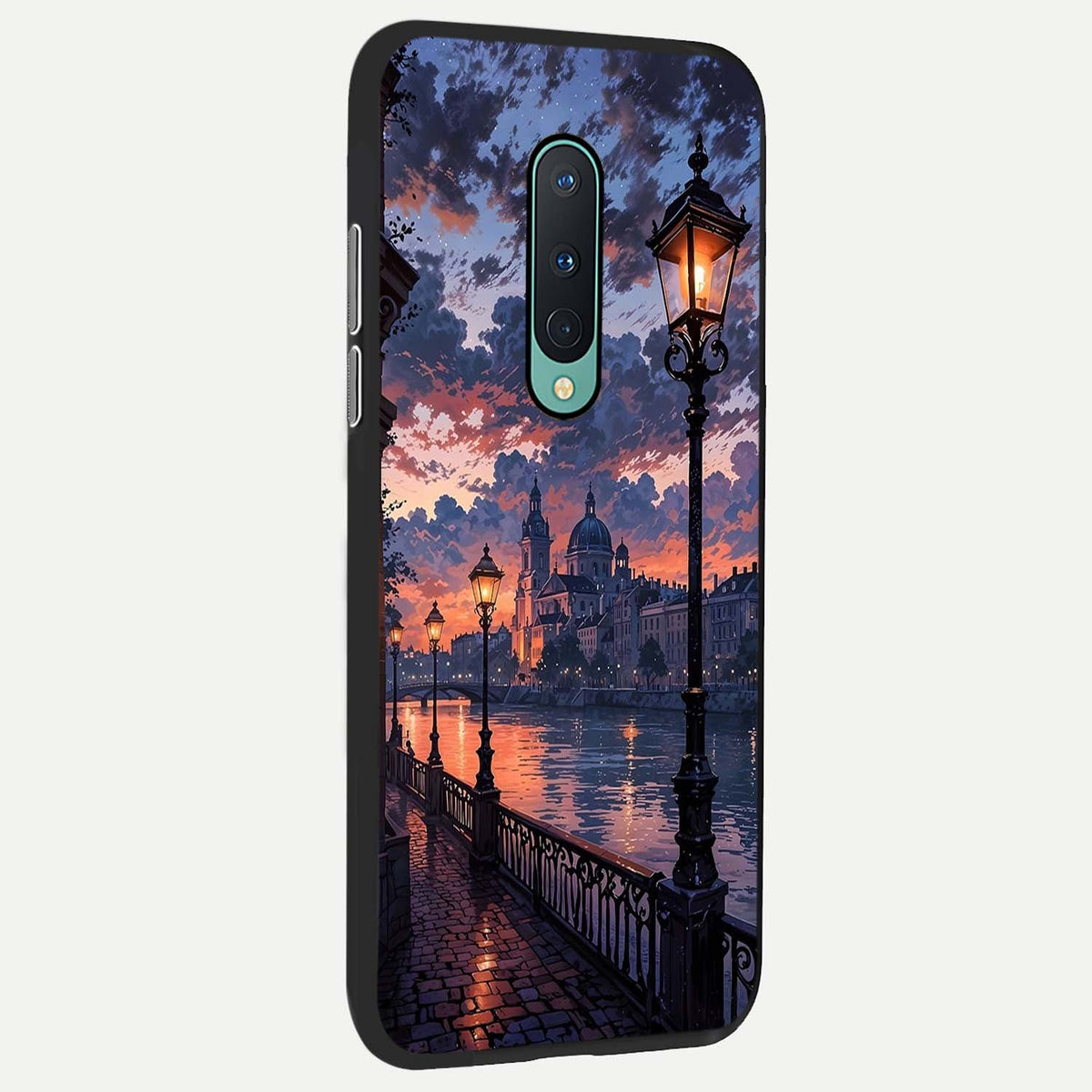  Twilight River Lights back cover For OnePlus 8 slim fit glass case with vibrant aesthetic design