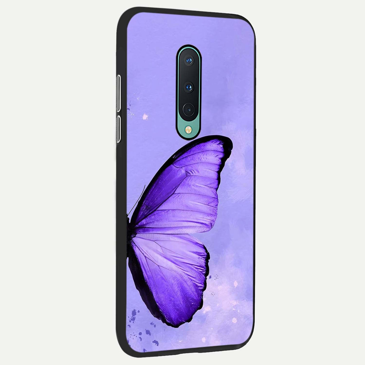  Violet Dream Wing back cover For OnePlus 8 slim fit glass case with vibrant aesthetic design