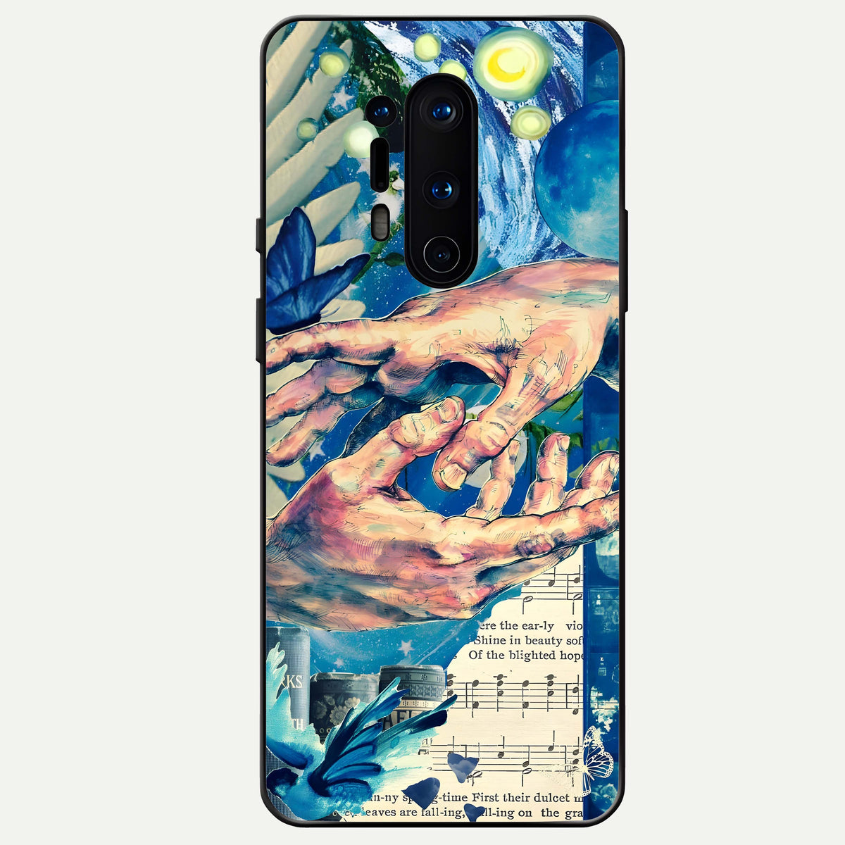  Aesthetic Divider Glass Case For OnePlus 8 Pro back cover – full design glossy printed glass finish