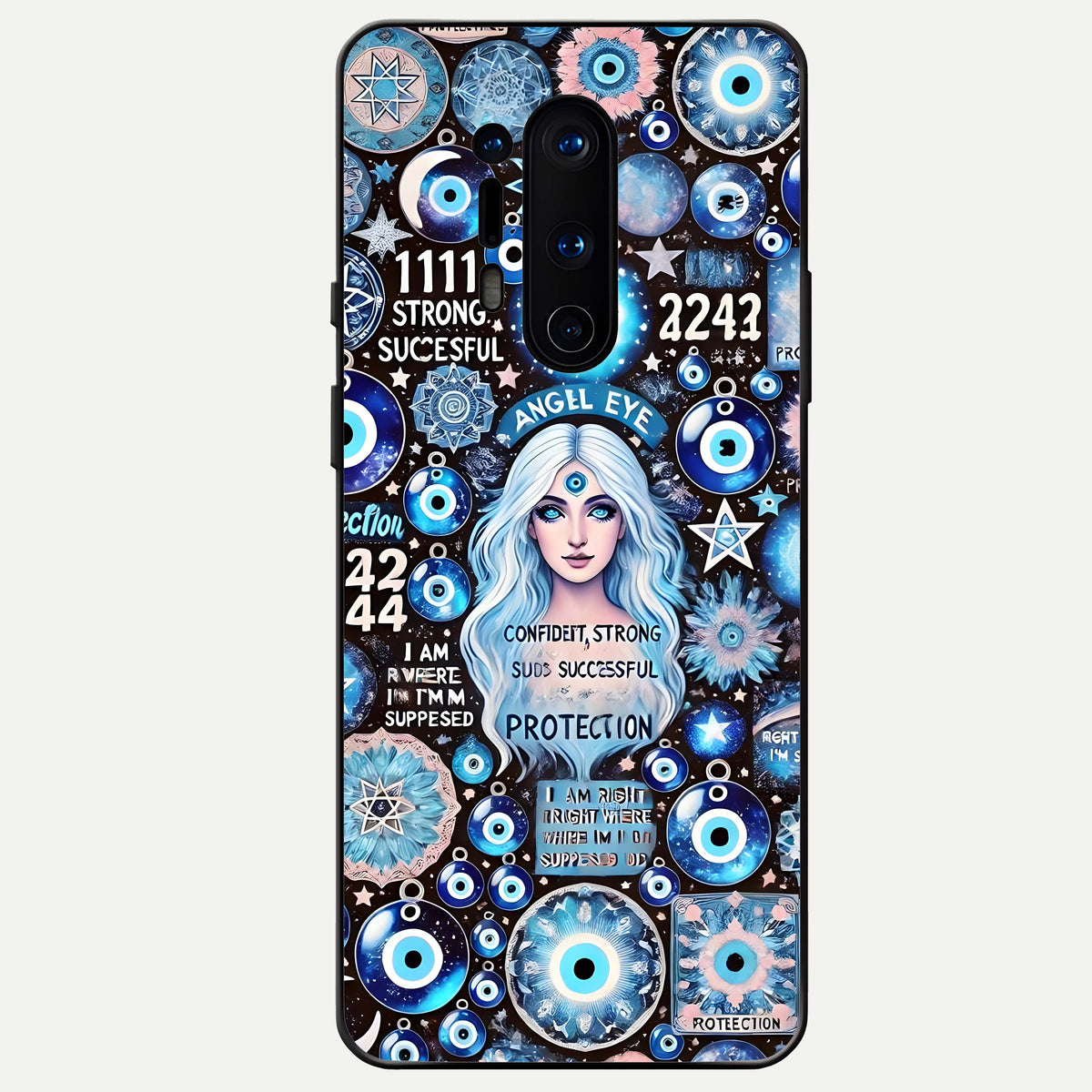  Angel Aura Shield Glass Case For OnePlus 8 Pro back cover – full design glossy printed glass finish