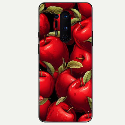  Apple Pattern Glass Case For OnePlus 8 Pro back cover – full design glossy printed glass finish