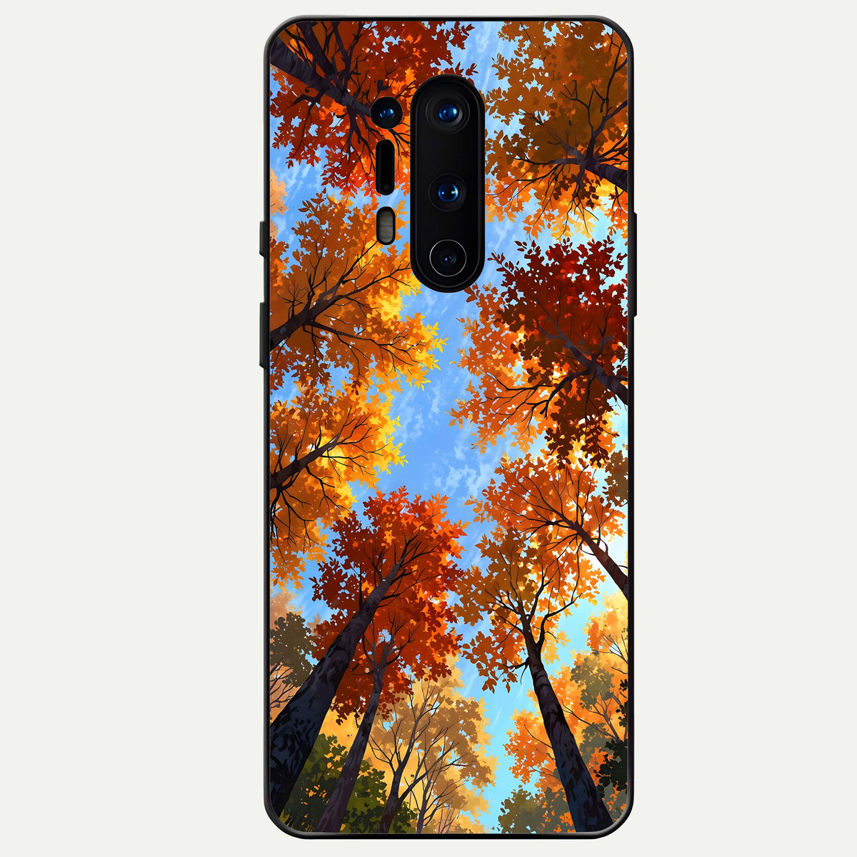  Autumn Sky Rise Glass Case For OnePlus 8 Pro back cover – full design glossy printed glass finish