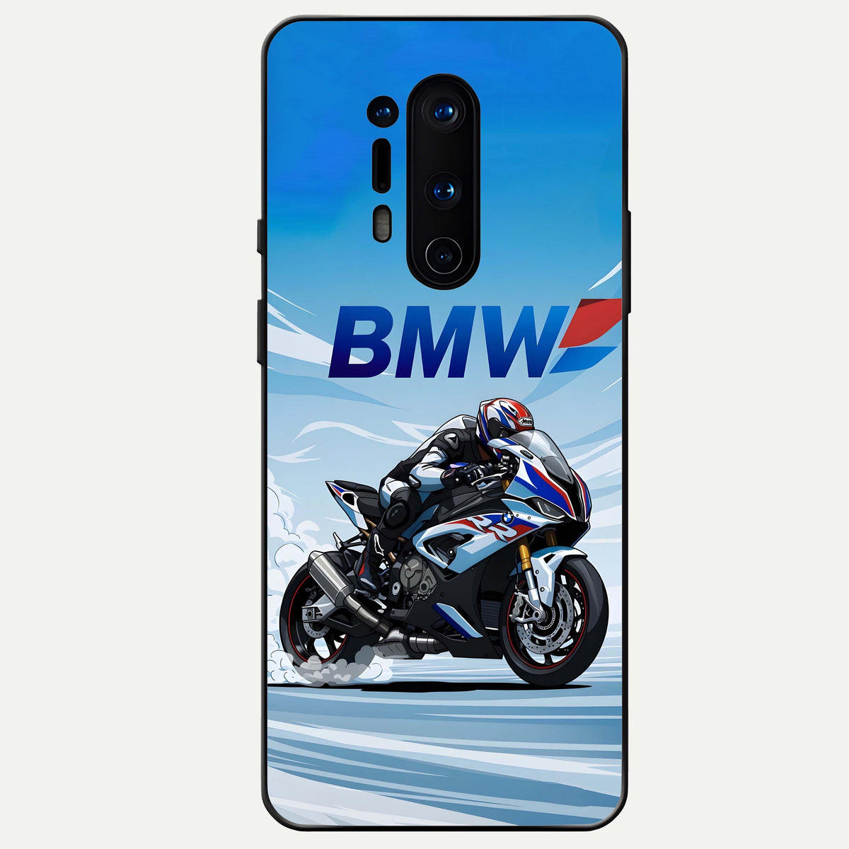 BMW Power Drift Glass Case For OnePlus 8 Pro back cover – full design glossy printed glass finish