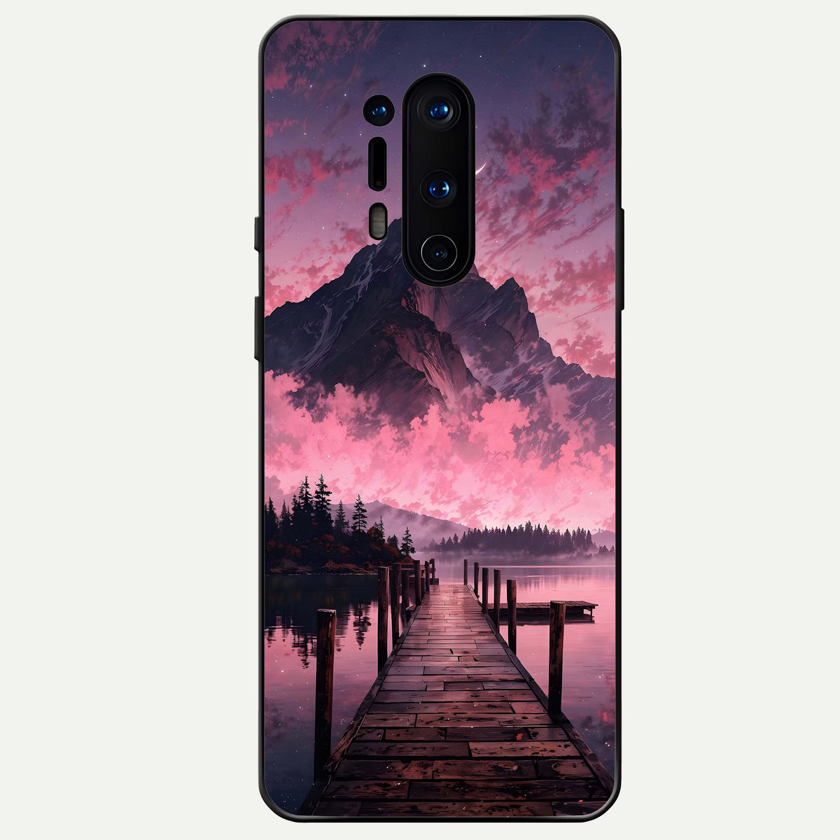  Beautiful Mountain View Glass Case For OnePlus 8 Pro back cover – full design glossy printed glass finish