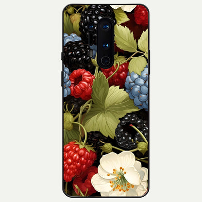  Berry Bloom Charm Glass Case For OnePlus 8 Pro back cover – full design glossy printed glass finish