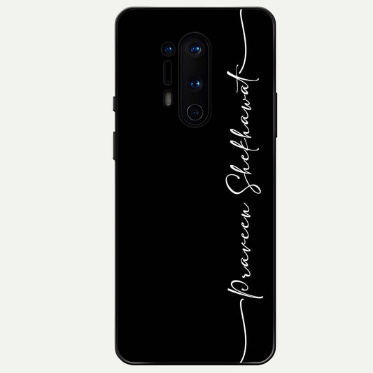  Black Tune Custom Name Glass Case For OnePlus 8 Pro back cover – full design glossy printed glass finish