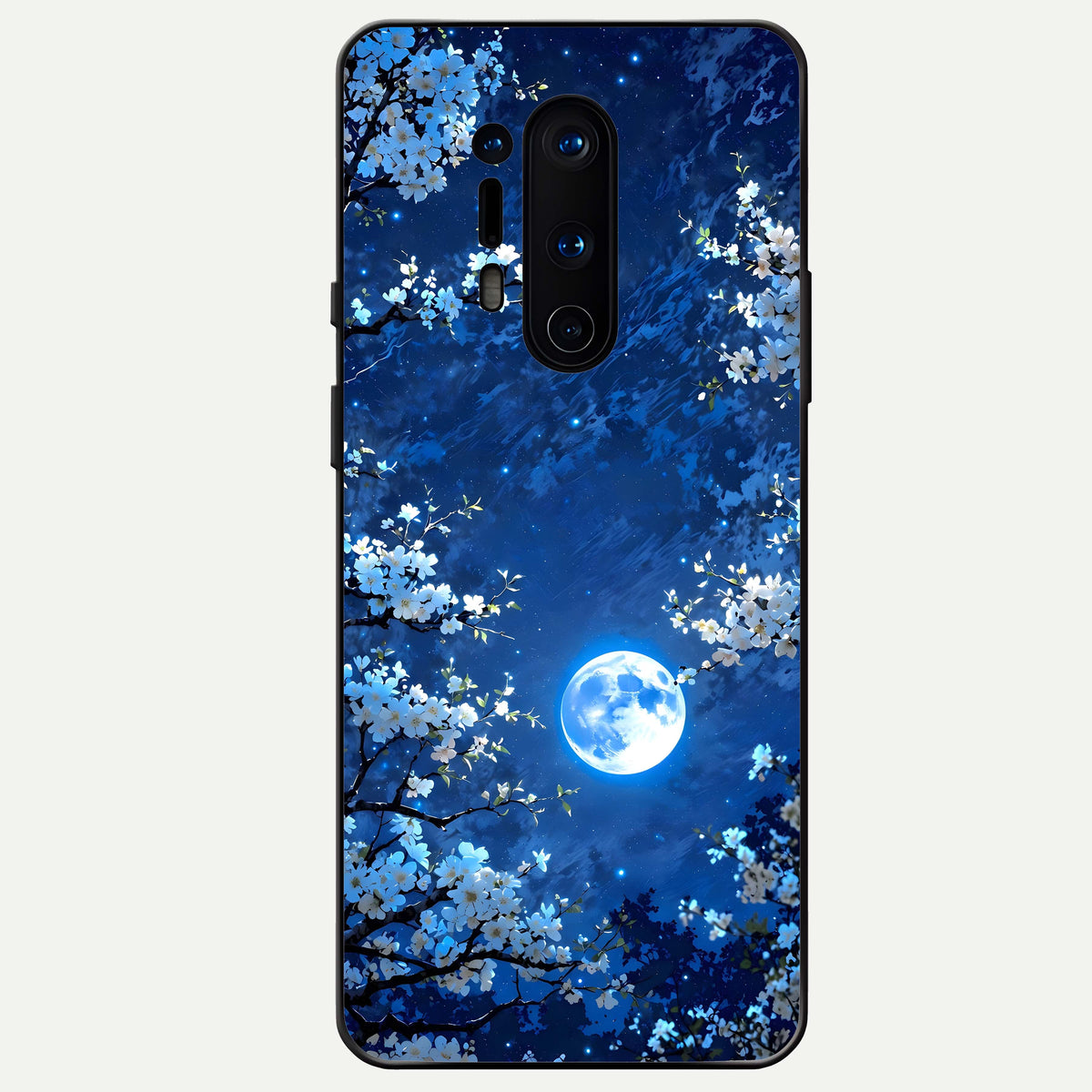  Blossom Moonlight Sky Glass Case For OnePlus 8 Pro back cover – full design glossy printed glass finish