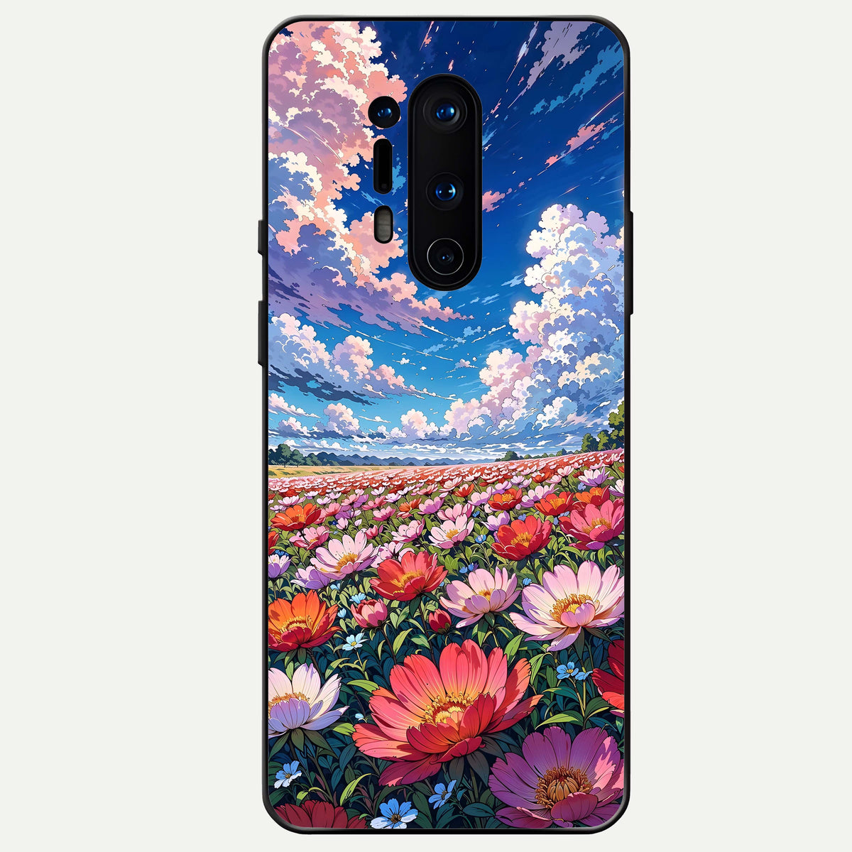  Blossom Sky Field Glass Case For OnePlus 8 Pro back cover – full design glossy printed glass finish