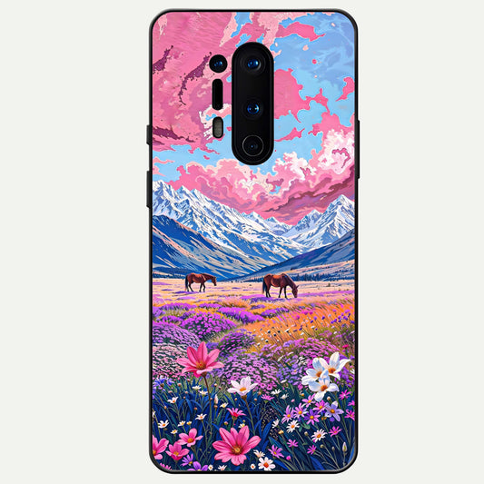  Blossom Valley Dream Glass Case For OnePlus 8 Pro back cover – full design glossy printed glass finish