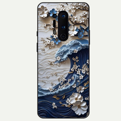  Blossom Wave Art Glass Case For OnePlus 8 Pro back cover – full design glossy printed glass finish